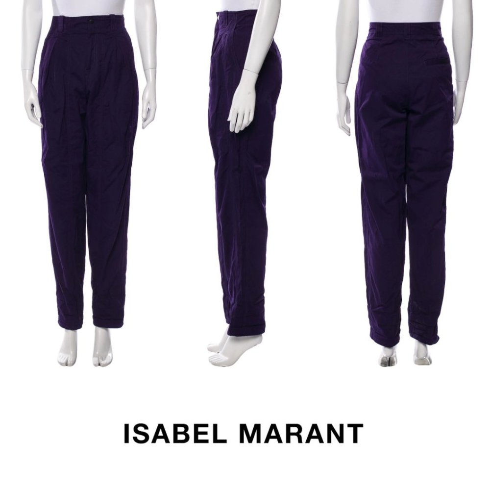 Isabel Marant Purple High Waist Pleated Pants Quiet Luxury Minimalist Utility